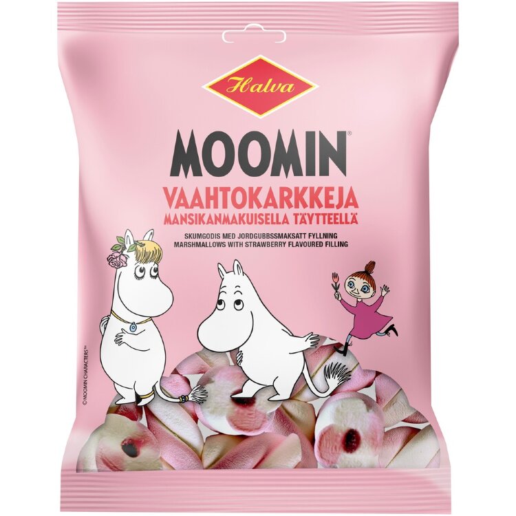 Halva Moomin Marshmallows with Strawberry Flavored Filling 60 g