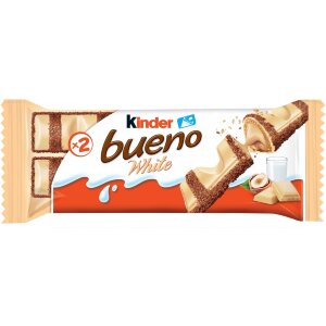 Kinder Bueno White 39g White Chocolate Coated Wafer With Milky Hazelnut Filling