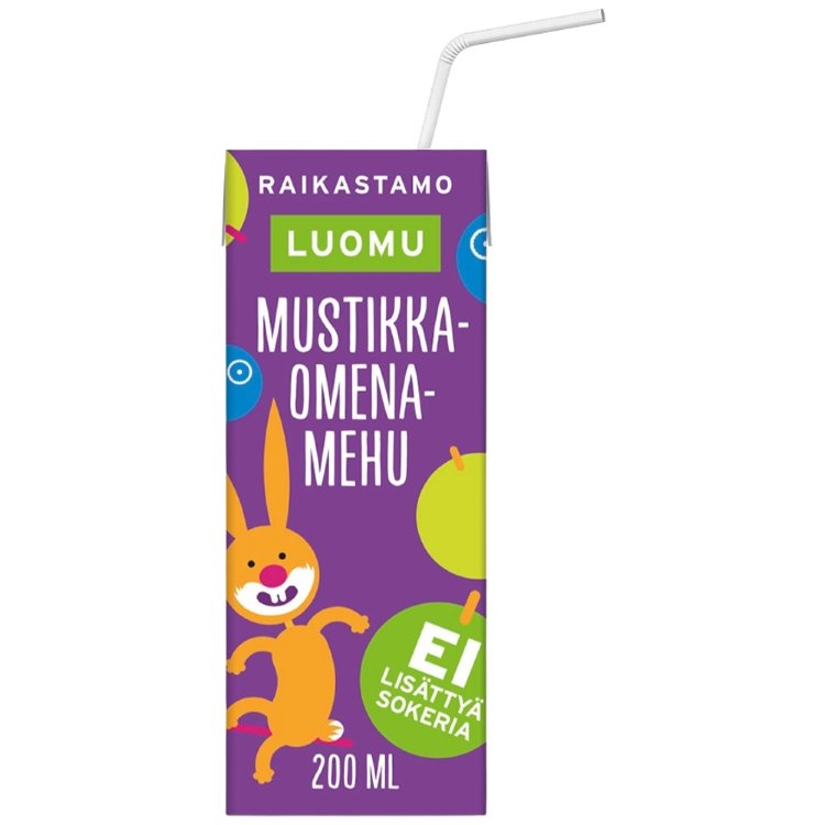 Raikastamo Organic Blueberry-Apple Juice Pouch 200ml