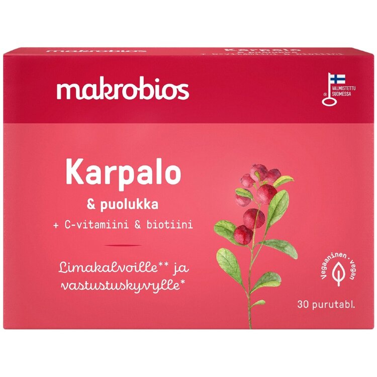 Makrobios Cranberry-Lingonberry Vitamin Chewable Tablet 30 tabs 16g