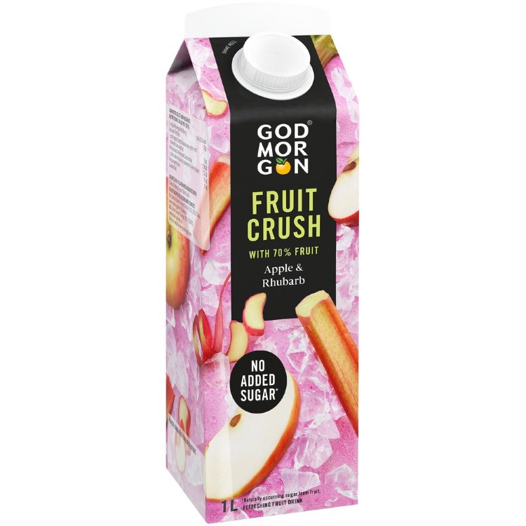 God Morgon Fruit Crush Apple & Rhubarb Juice Drink 1 L