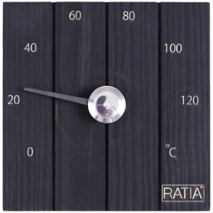 Ratia Sauna Thermometer Laituri Black
