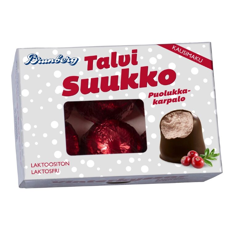 Brunberg Winterkiss Lingonberry-Cranberry Coated Marshmallows 150g/6pcs