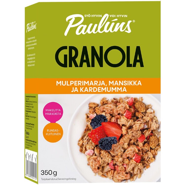 Paulún Mulberry, Strawberry and Cardamom Granola 350g