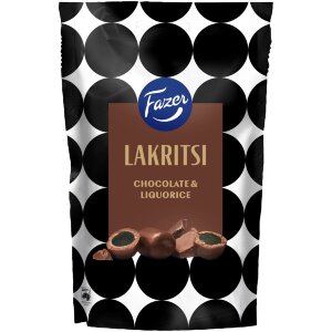 Fazer Lakritsi Chocolate Liquorice Candy Bag 140g