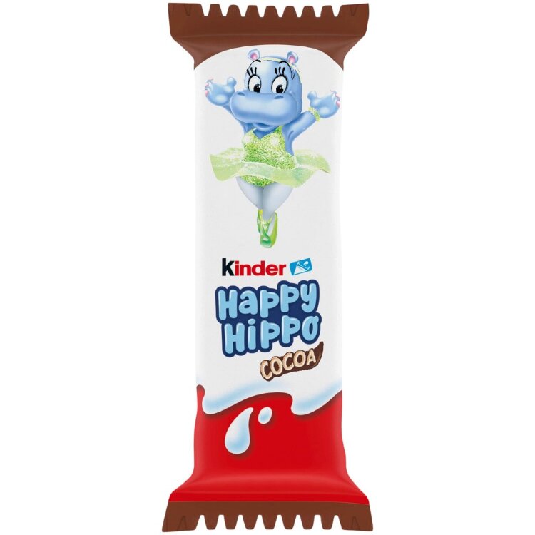 Kinder Happy Hippo Crisp Waffle Bar Filled With Milk And Cocoa Cream  20.7g