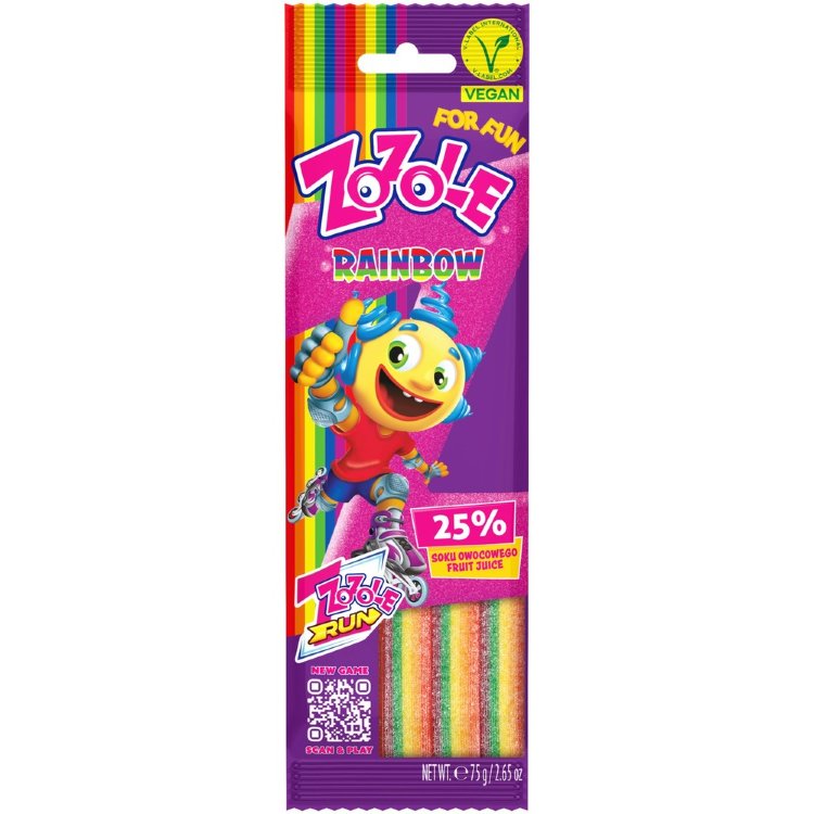 Mieszko Zozole Rainbow Sour Fruit Flavored Strip Candies 75 g