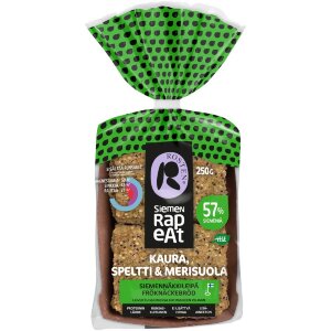 Leipomo Rosten Oats, Spelt & Sea Salt Seed Crispbread 12pcs 250g