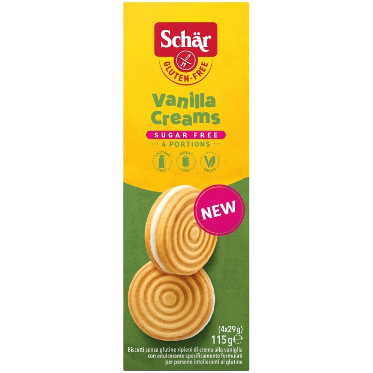 Schär Vanilla Creams 115g Gluten-Free Biscuit With Vanilla Cream Filling