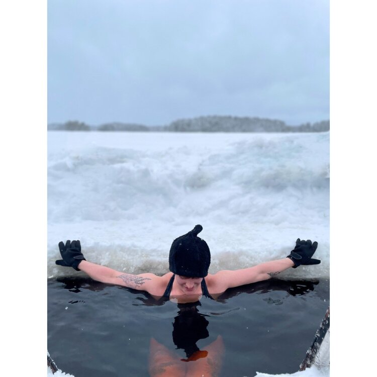 Saunia Sauna Hat, Black, Linen Terry