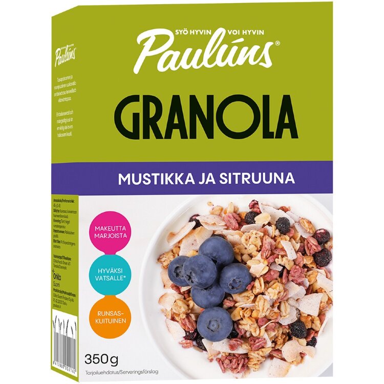 Paulan's Blueberry And Lemon Granola 350g