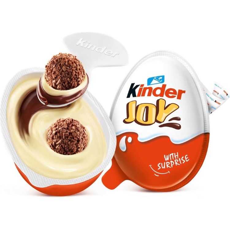 Kinder Joy Crispy waffle balls in milky cocoa and milk cream. Contains a toy 20g