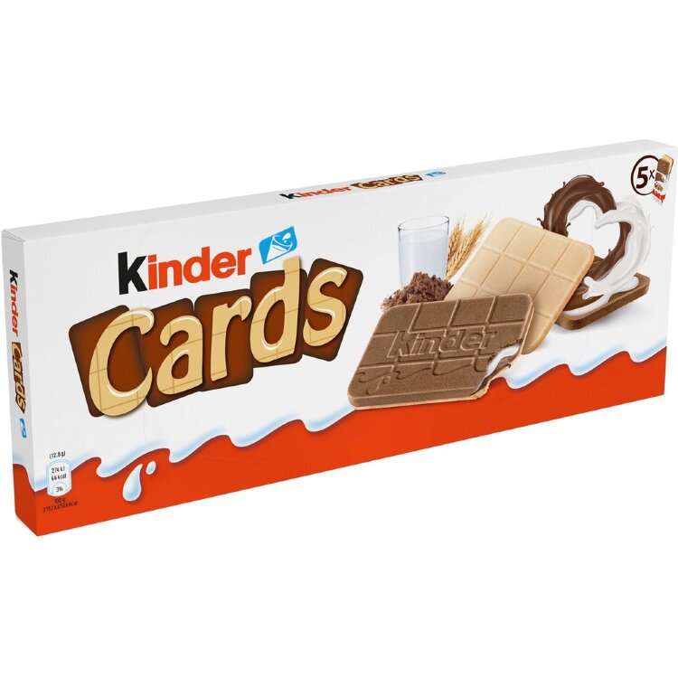 Kinder Cards Waffle with Milk Filling and Cocoa Filling 2pcs x 5