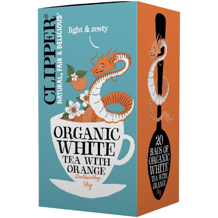 Clipper Organic White Tea Orange Flavor 34g / 20 Bags