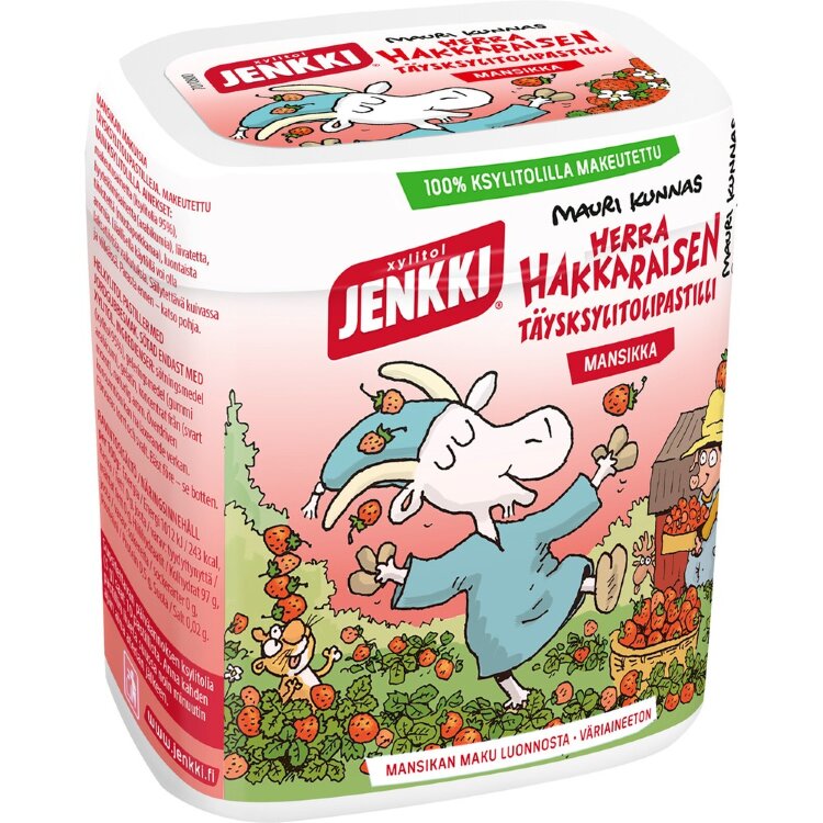 Jenkki Mr. Hakkarainen Strawberry Full Xylitol Pastille 55g