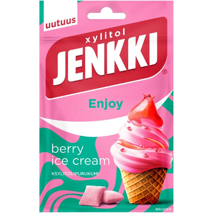 Jenkki Enjoy Berry Ice Cream Xylitol Chewing Gum 35g