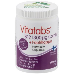 Vitatabs B12 1300 µg Combi + Folic Acid B1-, B6-, B9- vitamin tablet 150 tabl.