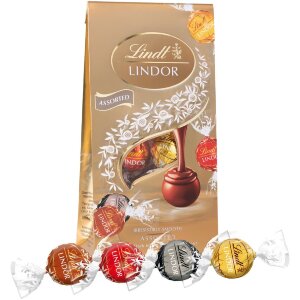 Lindt Lindor Milk White Hazelnut Dark Chocolate Ball With Soft Filling 137g