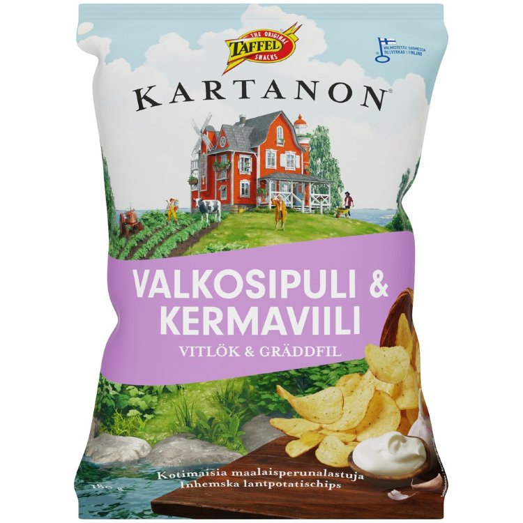 Taffel Kartano Garlic & Sour Cream Flavored Chips 180g