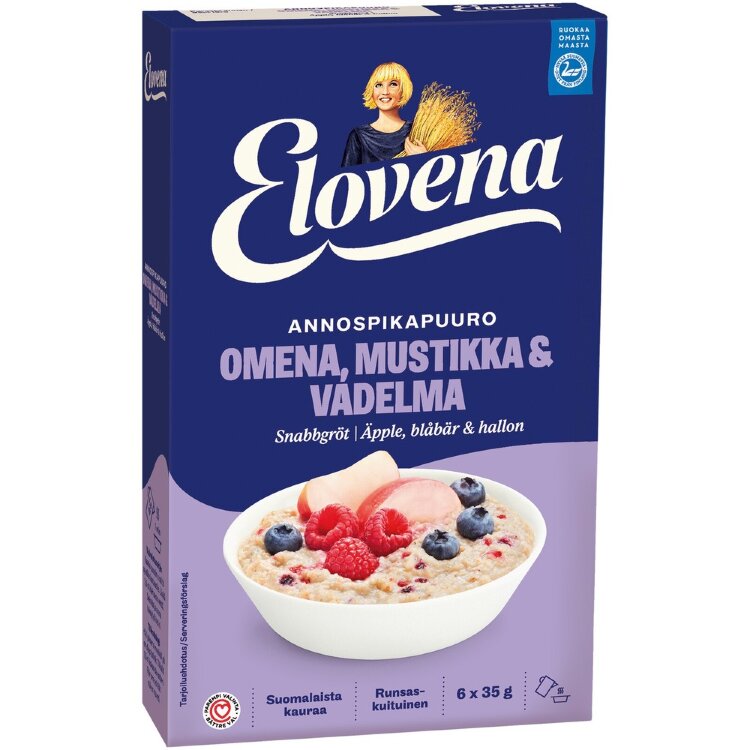 Elovena 210g Apple, Blueberry & Raspberry Instant Porridge