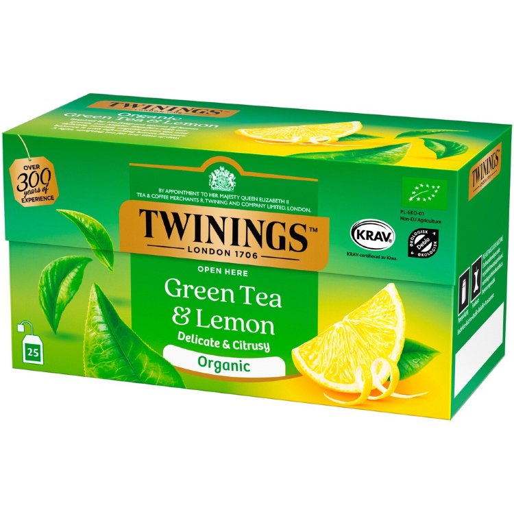 Twinings 25x1,5g Green Tea & Lemon Organic
