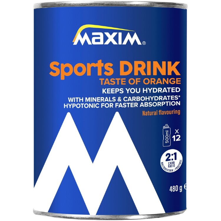 Maxim Sports Drink Fresh orange appelsiini urheilujuomajauhe 480g