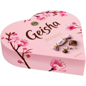 Fazer Geisha Heart Hazelnut Nougat Chocolate Praline 190g