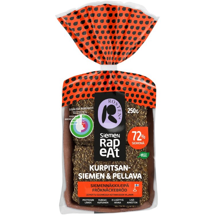 Leipomo Rosten Seed Crisps Pumpkin & Flax Seed Crispbread 12pcs 250g