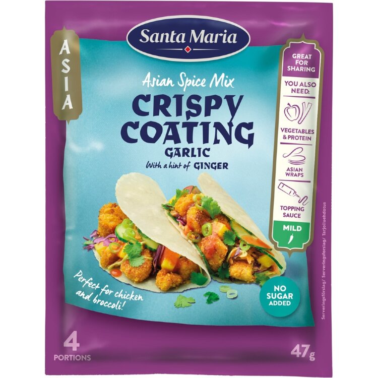 Santa Maria 47g Crispy Coating Garlic Ginger, Seasoning Mix With Garlic And Ginger