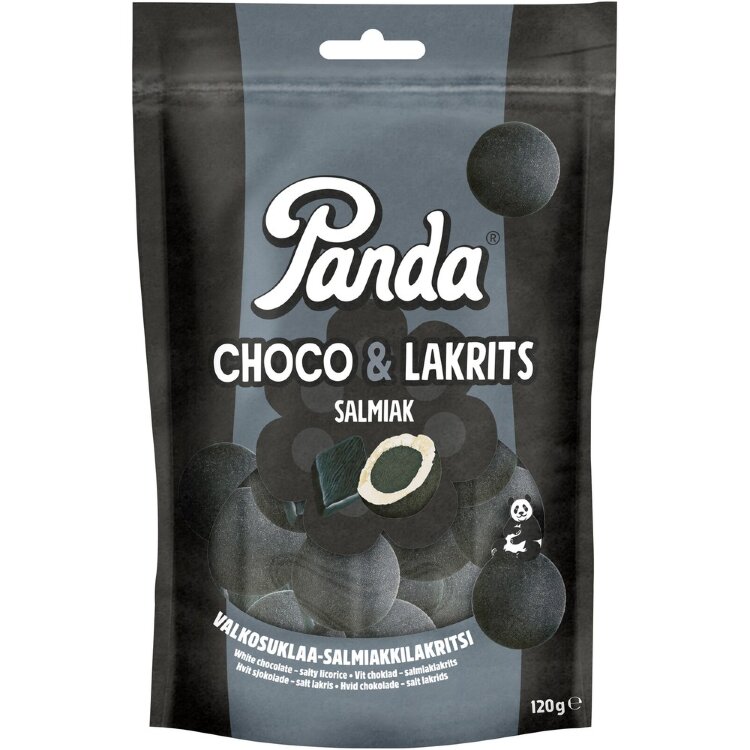 Panda Choco Licorice Salmiakki Chocolate Licorice 120g