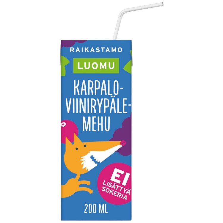 Raikastamo Organic Grape-Cranberry Juice Box 200ml