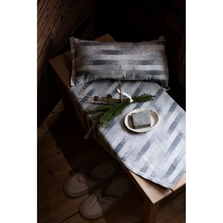 Lapuan Kankurit Hohto Table Runner 46x60cm White-Grey Linen-Cotton