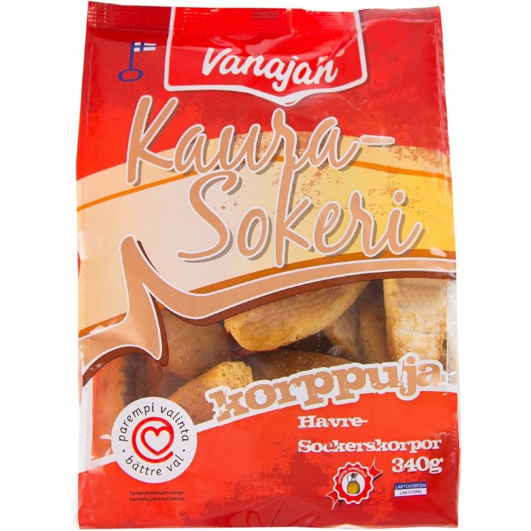Vanajan Oat-Sugar Rusks 340g