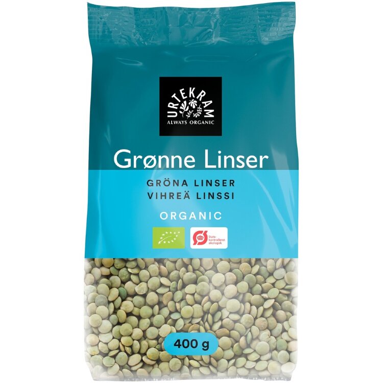 URTEKRAM Organic Green Lentil 400g