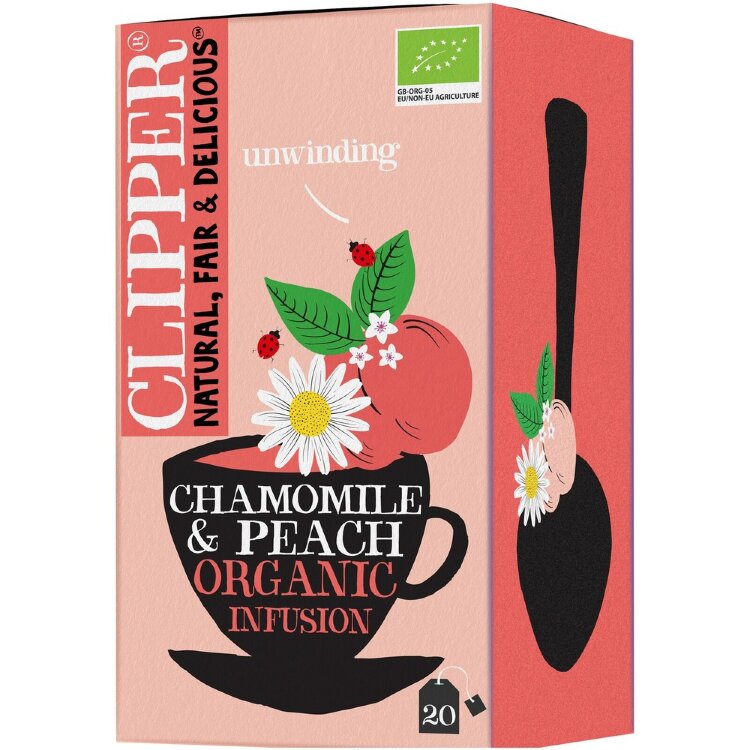 Clipper Organic Herbal Infusion, Chamomile & Peach 20pcs / 30g