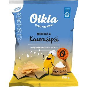 Oikia Oat Chips Sea Salt 150 g