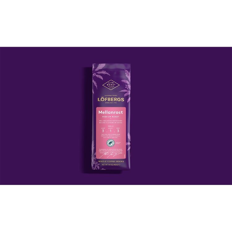 Löfbergs Medium Roast Bean Coffee 400 g Rainforest Alliance