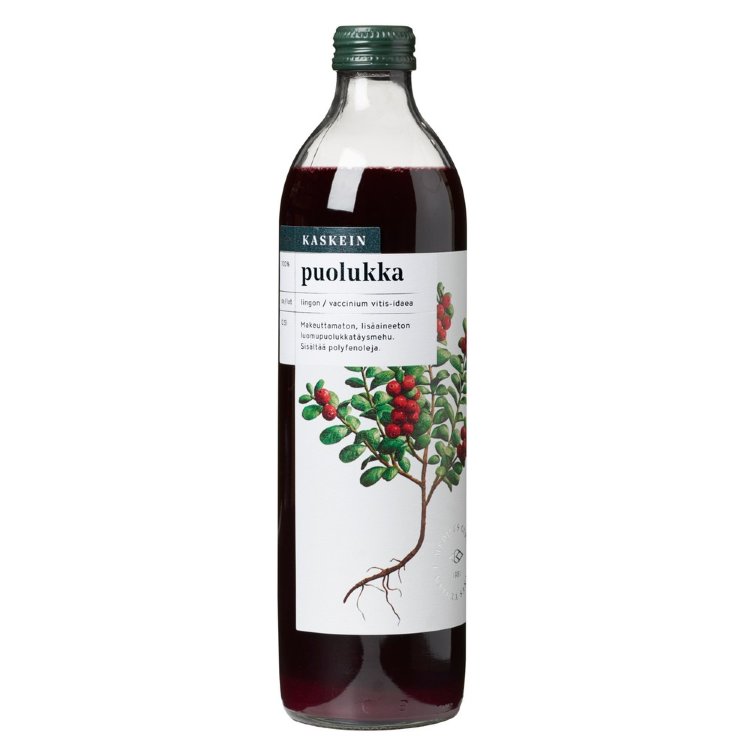 Kaskein Organic Lingonberry Juice 0.5l Additive-Free