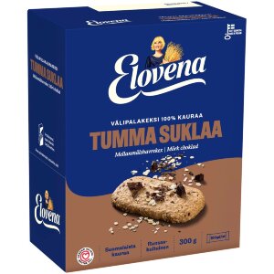 Elovena 10x30g Dark Chocolate Whole Grain Snack Biscuit 100% Oats
