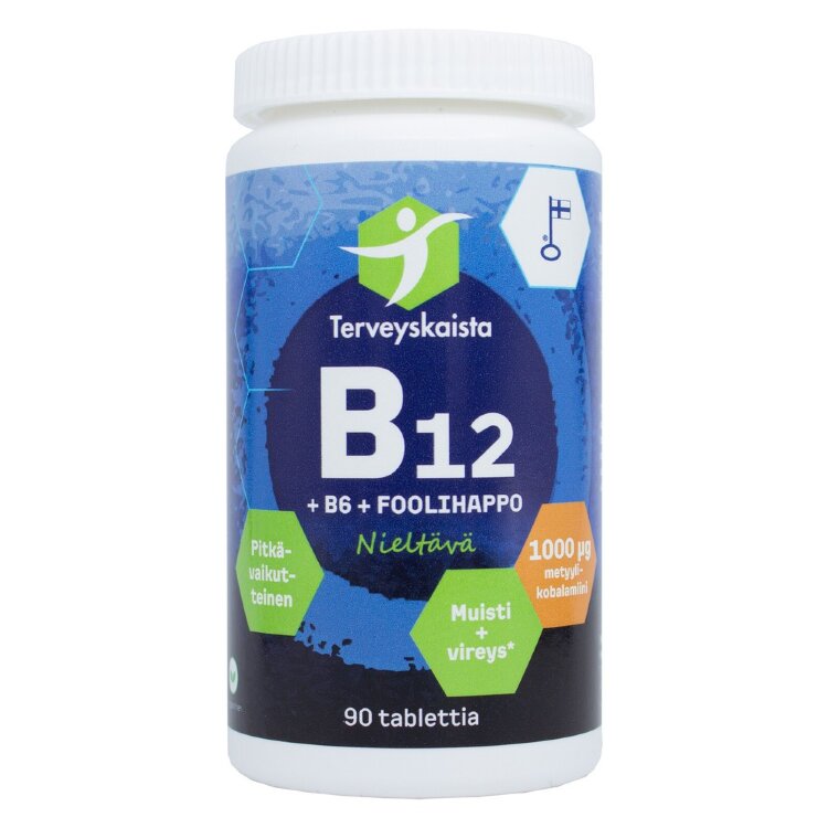 Health Band B12+B6+Folic Acid 90 tablets LONG-ACTING