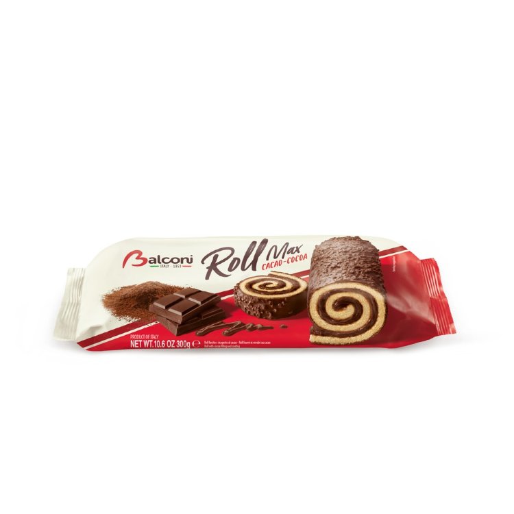 ROLL MAX CACAO - SWISS ROLL WITH COCOA CREAM FILLING, LIQUEUR AND CHOCOLATE FLAVORED COATING.