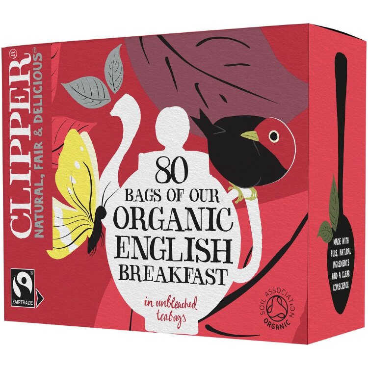 Clipper Organic English Breakfast Black Tea 80pcs/232g Fair Trade
