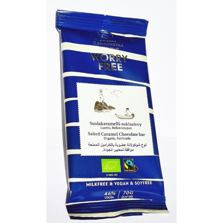 Dammenberg Moomin Organic, Vegan, Soy-Free Salted Caramel Chocolate Bar 70 g