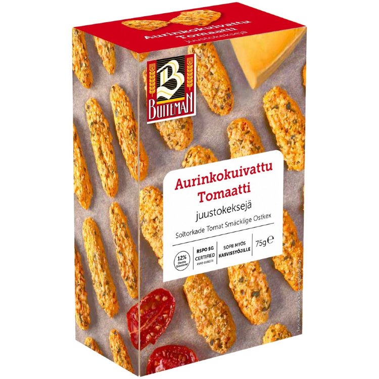 Buiteman Cheese Crackers Sun-Dried Tomato 75g