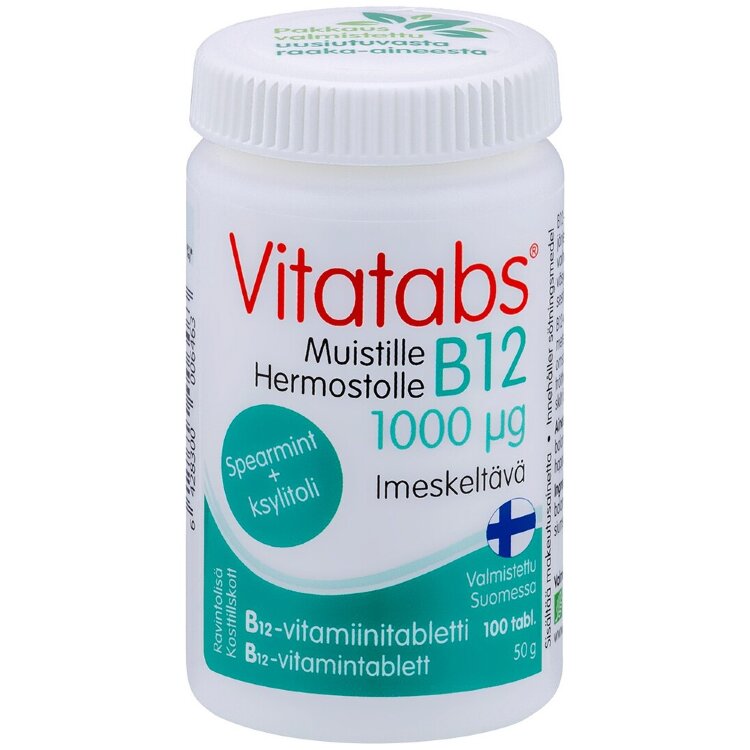 Vitatabs B12 Spearmint 1000 µg B12 Vitamin Tablet 100 pcs