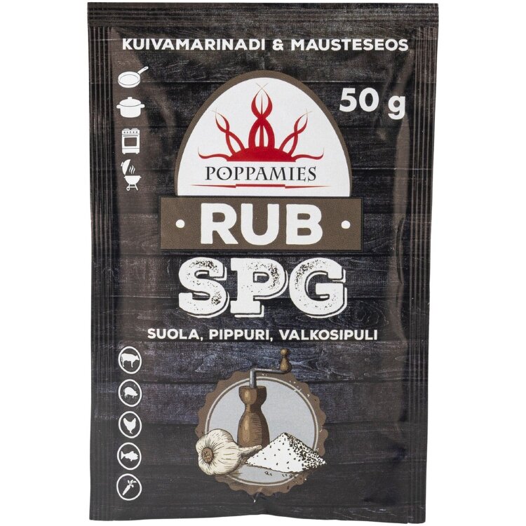 Poppamies Rub SPG salt-pepper-garlic spice mix 50g