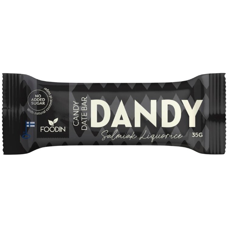 Foodin Dandy Candy Bar, Salmiak Liquorice, 35g