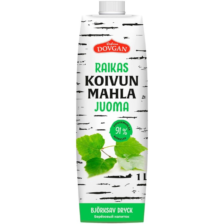 Dovgan Birch Sap Drink 91% Mint Flavored 1 l