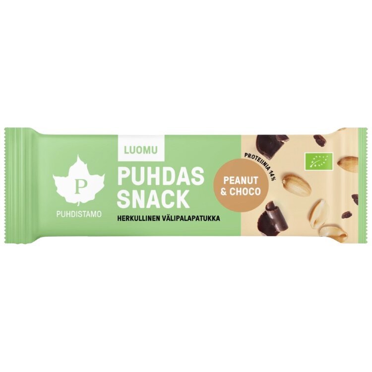 Puhdistamo Pure Snack Peanut & Choco, Organic 40 g