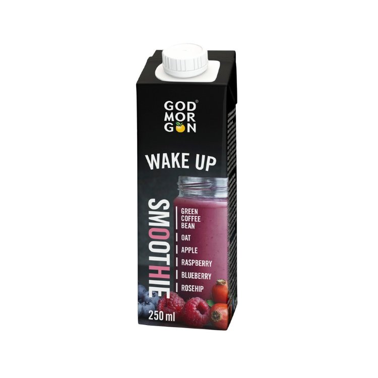 God Morgon Wake Up Smoothie Green Coffee Bean-Oat-Raspberry-Rose Hip-Blueberry 250 ml